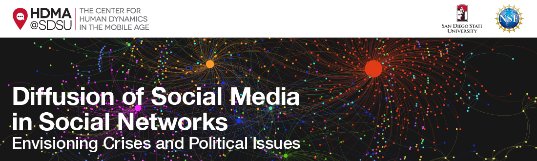Diffusion of Social Media in Social Networks: Envisioning Crises and Political Issues Logo